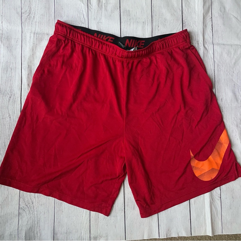 Nike Red and Orange Athletic Shorts